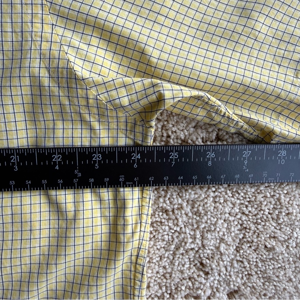 Ralph Lauren Blake Shirt Mens M Yellow Check Short Sleeve Button Up Pony Logo - Picture 5 of 7